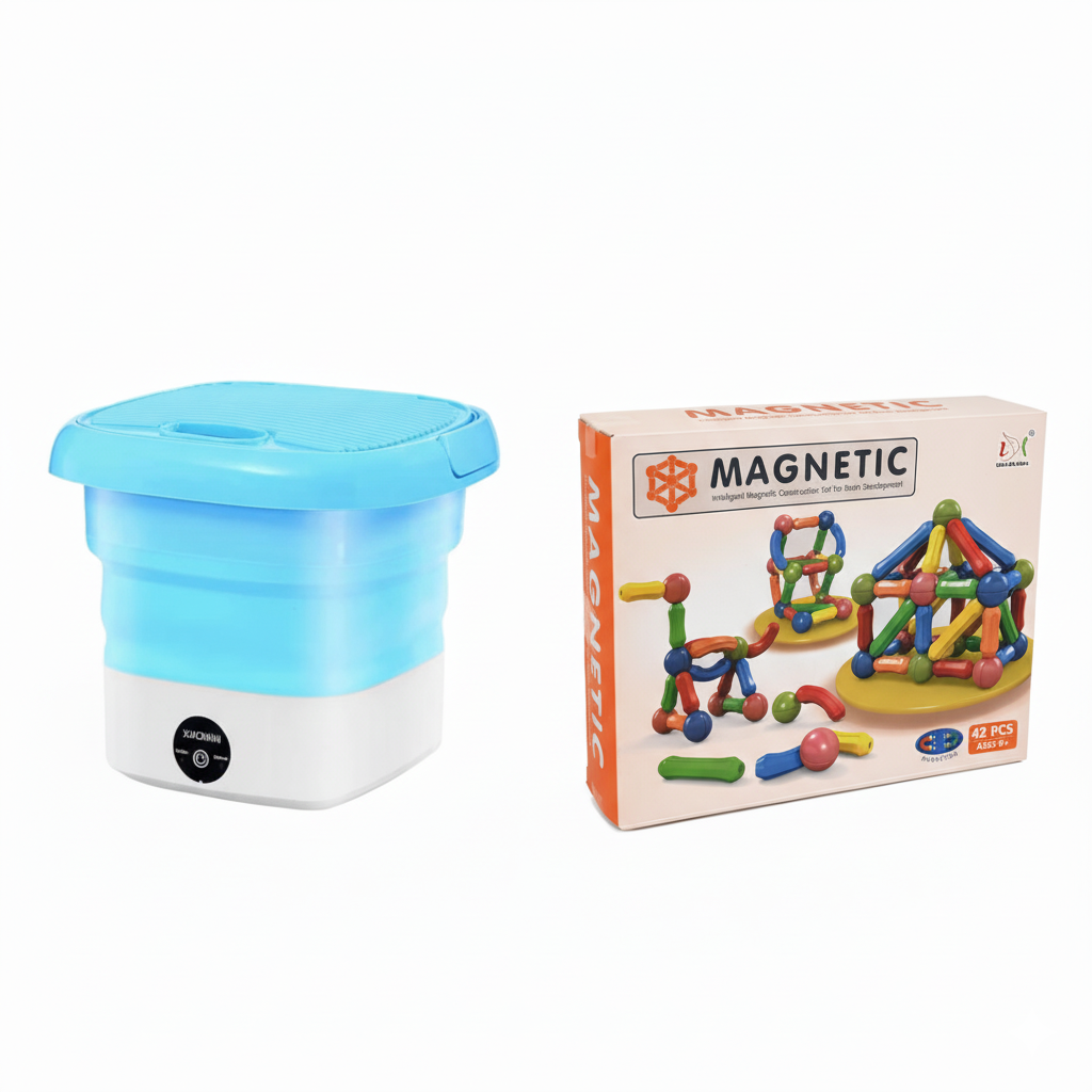 Portable Washing Machine + FREE Magnetic Toy Set – Limited Time Offer 🎁