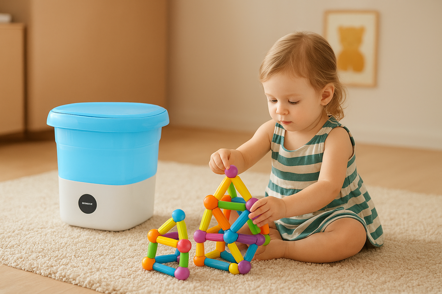Portable Washing Machine + FREE Magnetic Toy Set – Limited Time Offer 🎁
