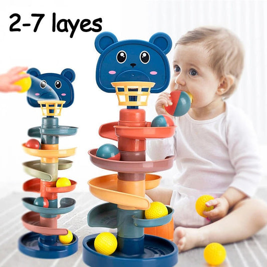Orbik Ball Spin Tower Toy – Colorful Spiral Track for Toddlers Ages 1+