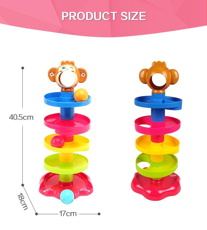 Orbik Ball Spin Tower Toy – Colorful Spiral Track for Toddlers Ages 1+